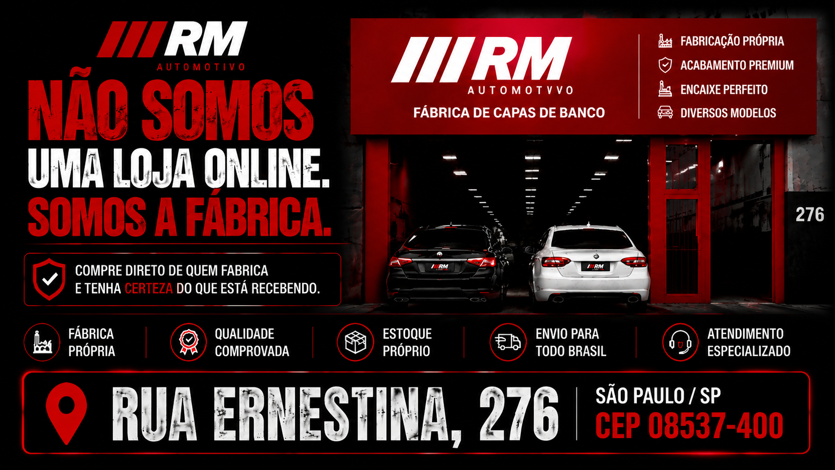 Fachada da fábrica RM Automotivo