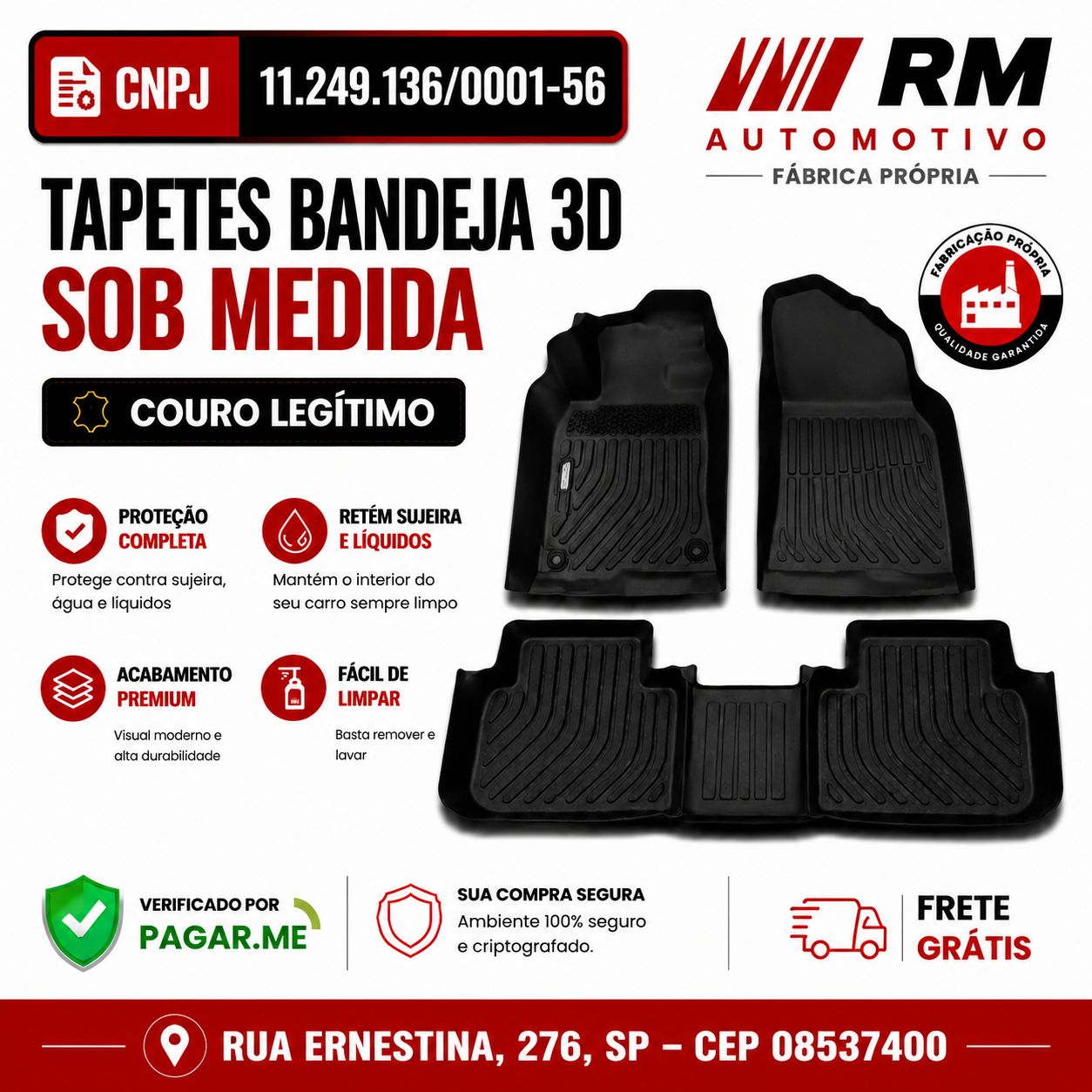 Descontos de fábrica - Tapetes Bandeja 3D